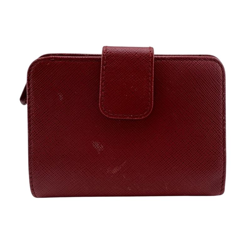 Prada 1ml018 Bifold Wallet Red Ladies