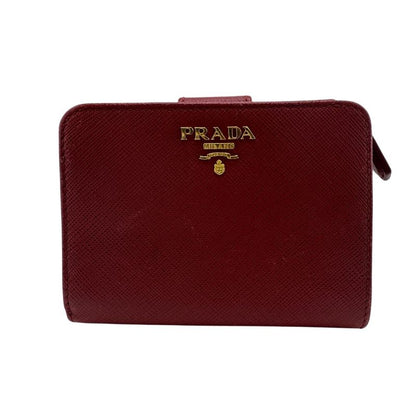 Prada 1ml018 Bifold Wallet Red Ladies