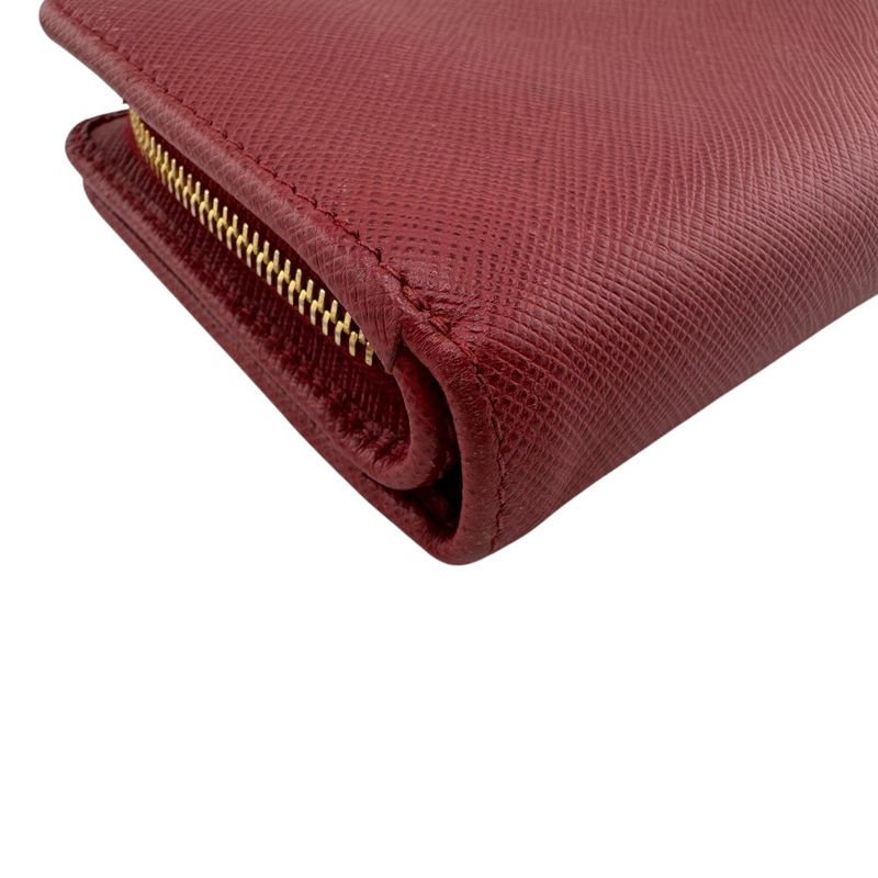 Prada 1ml018 Bifold Wallet Red Ladies