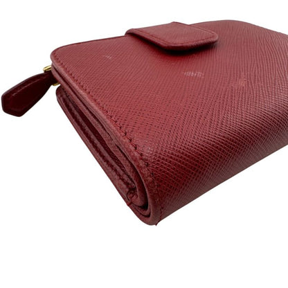Prada 1ml018 Bifold Wallet Red Ladies
