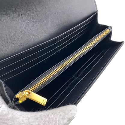 Christian DIOR Long Wallet Dior Caro Long Wallet Black Women