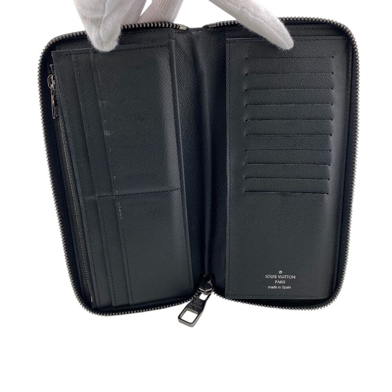 Louis Vuitton M62295 Zippy Wallet Vertical Long Wallet Black Men's