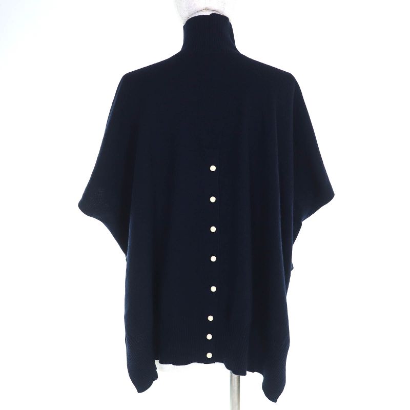 Louis Vuitton 99% Cashmere Monogram Flower Tag Back Button High Neck Design