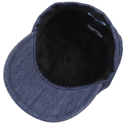 Prada 1hc551 100% Cotton Triangle Logo Triangle Plate Denim Casket Hat Indigo