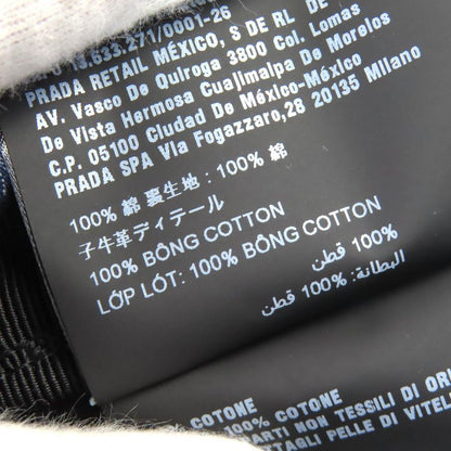 Prada 1hc551 100% Cotton Triangle Logo Triangle Plate Denim Casket Hat Indigo