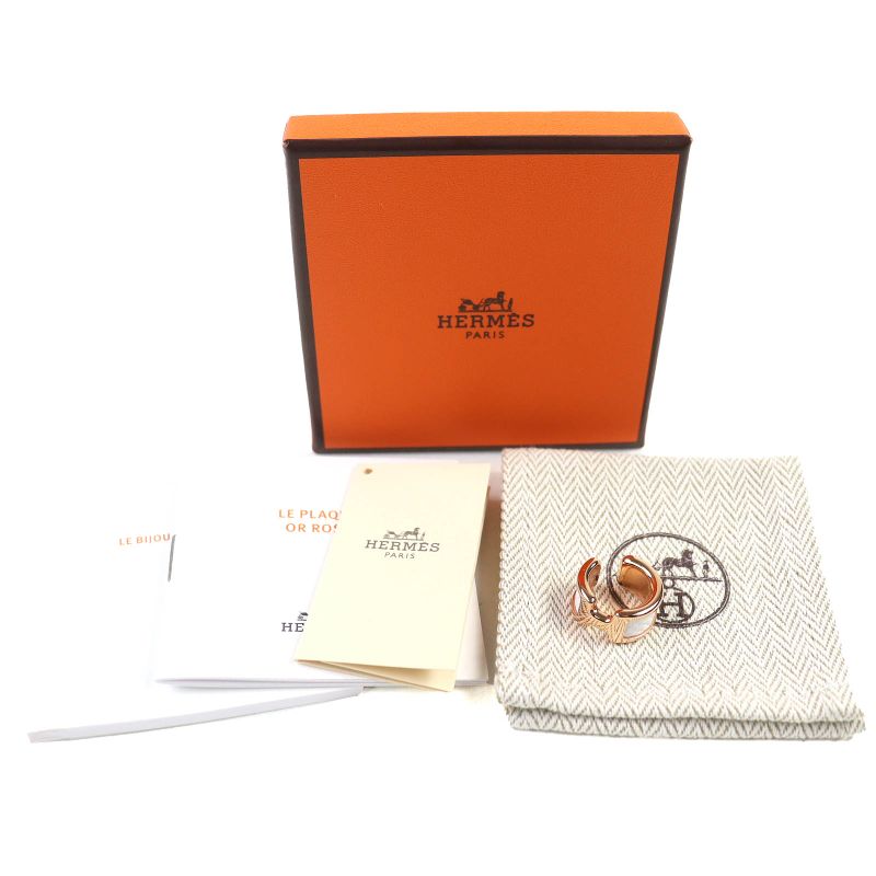 Hermes Olympe PM Ear Cuff Accessory Earrings Pink Gold White With Box And