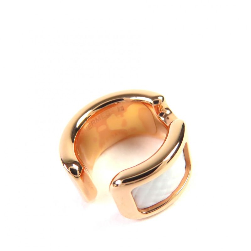 Hermes Olympe PM Ear Cuff Accessory Earrings Pink Gold White With Box And