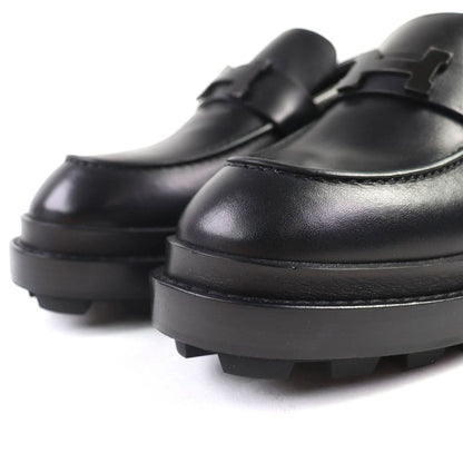 Hermes 2025 252134z Moccasin Ruble H Logo Hardware Leather Loafer Black 36.5