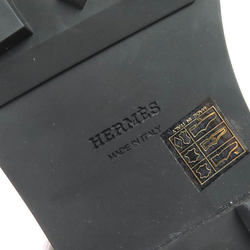 Hermes 2025 252134z Moccasin Ruble H Logo Hardware Leather Loafer Black 36.5