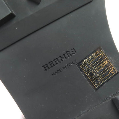 Hermes 2025 252134z Moccasin Ruble H Logo Hardware Leather Loafer Black 36.5