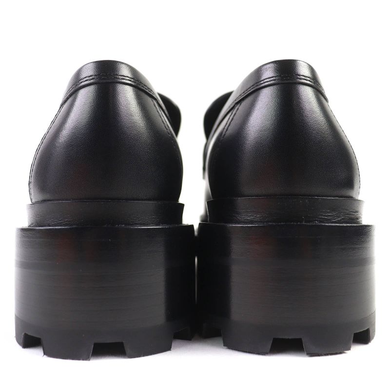 Hermes 2025 252134z Moccasin Ruble H Logo Hardware Leather Loafer Black 36.5