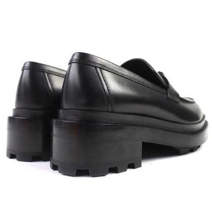 Hermes 2025 252134z Moccasin Ruble H Logo Hardware Leather Loafer Black 36.5