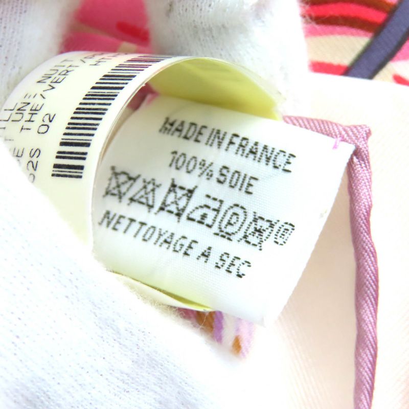Hermes Emile Et Une Nuit Emile's Night 100% Silk Rose Te/green/prune Carré 90