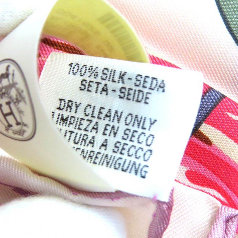 Hermes Emile Et Une Nuit Emile's Night 100% Silk Rose Te/green/prune Carré 90