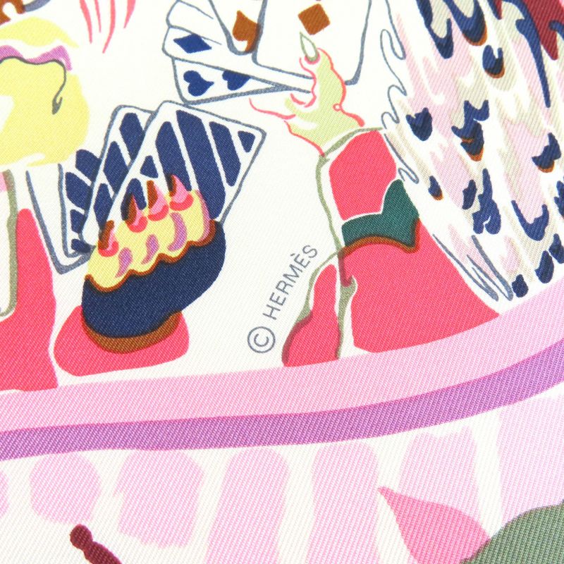 Hermes Emile Et Une Nuit Emile's Night 100% Silk Rose Te/green/prune Carré 90