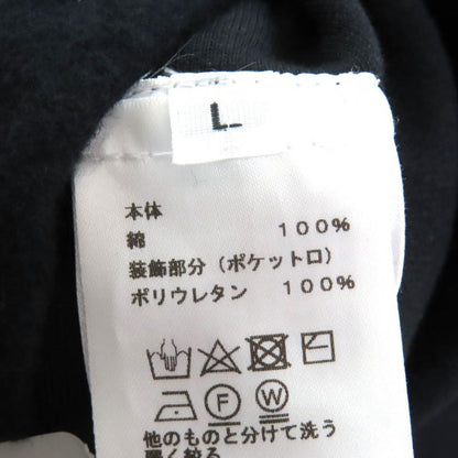 Hermes 100% Cotton Serie Button Half Zip Pullover Hoodie Black S Made In France