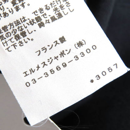 Hermes 100% Cotton Serie Button Half Zip Pullover Hoodie Black S Made In France