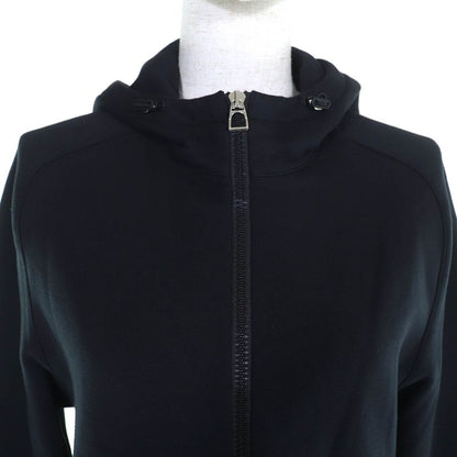 Hermes 100% Cotton Serie Button Half Zip Pullover Hoodie Black S Made In France