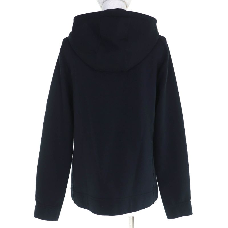 Hermes 100% Cotton Serie Button Half Zip Pullover Hoodie Black S Made In France