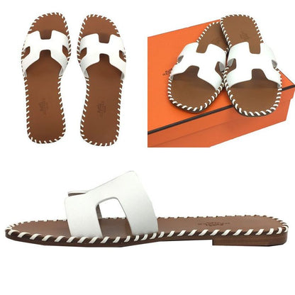 Hermes Sandals Oran Size 36 23cm (9.06in) White Flat Sandals Women Shoes Aq11994