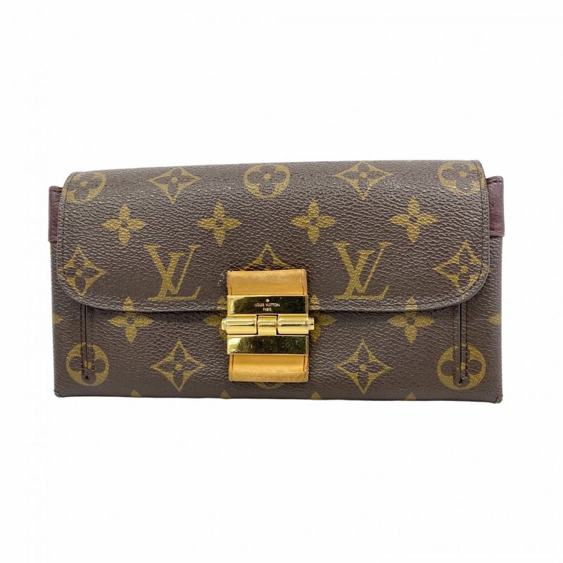 Louis Vuitton Long Wallet Monogram Portefeuille Elysee M60362 Brown Bordeaux