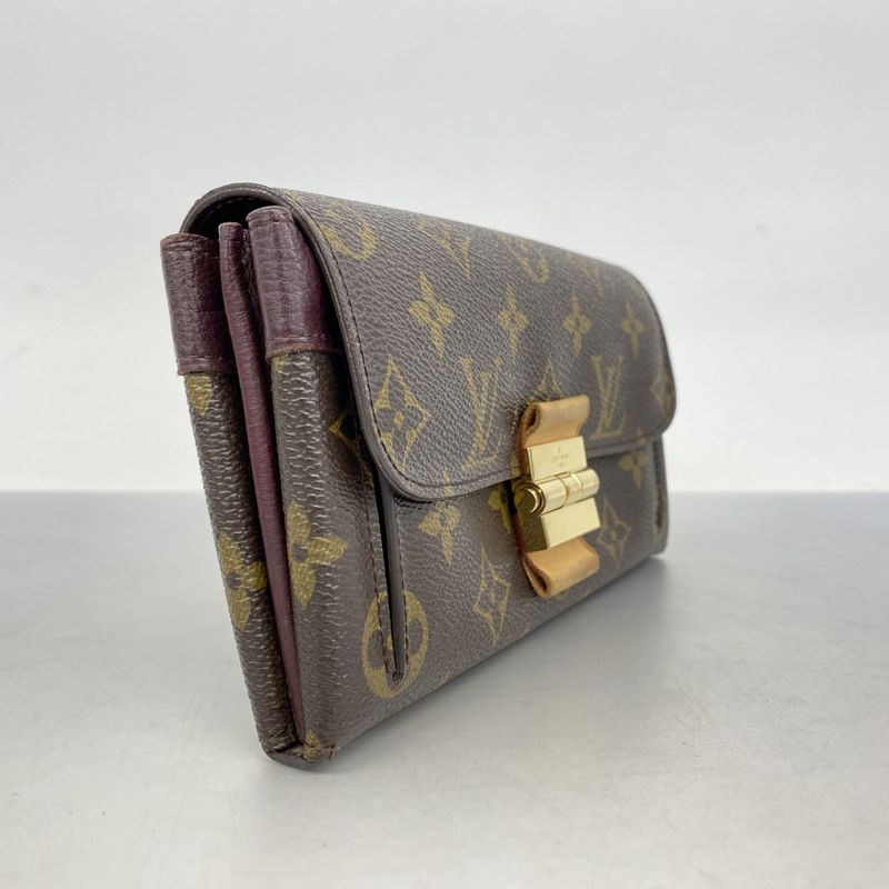 Louis Vuitton Long Wallet Monogram Portefeuille Elysee M60362 Brown Bordeaux