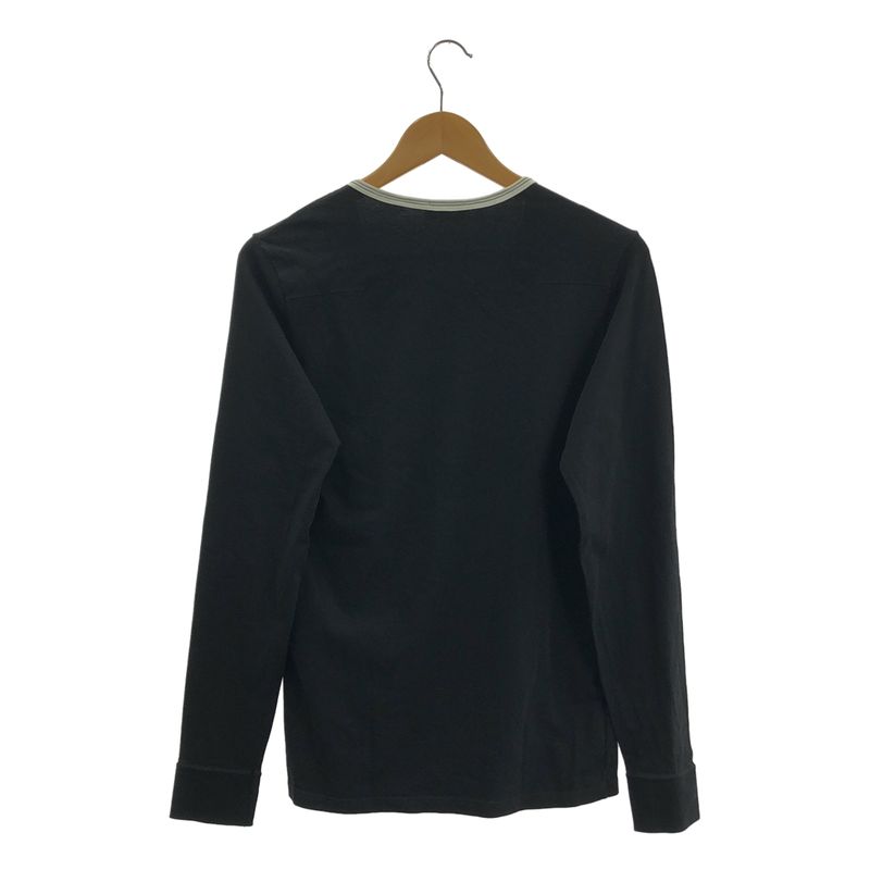 Dior Homme - Cotton Logo Embroidery Henley Neck Cut And Sewn - 46 - Black - Mens