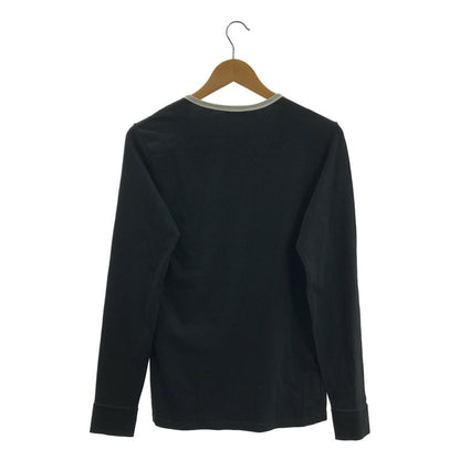 Dior Homme - Cotton Logo Embroidery Henley Neck Cut And Sewn - 46 - Black - Mens