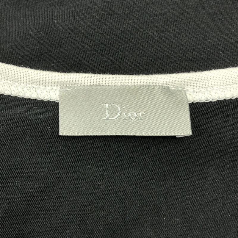 Dior Homme - Cotton Logo Embroidery Henley Neck Cut And Sewn - 46 - Black - Mens