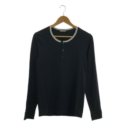 Dior Homme - Cotton Logo Embroidery Henley Neck Cut And Sewn - 46 - Black - Mens