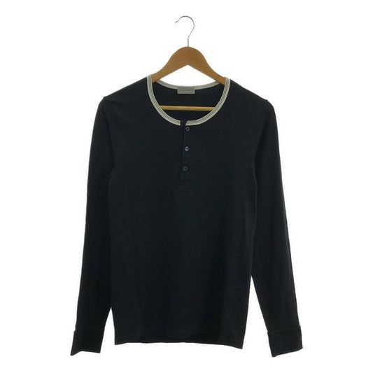 Dior Homme - Cotton Logo Embroidery Henley Neck Cut And Sewn - 46 - Black - Mens
