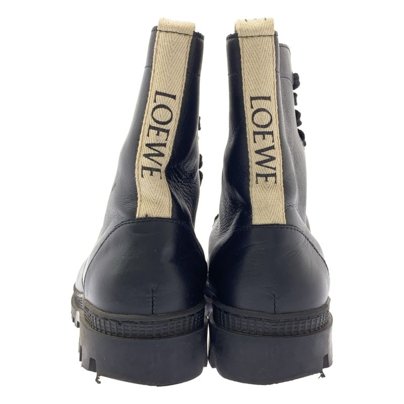 Loewe Lace-up Combat Boots - 39 - Black - Women's