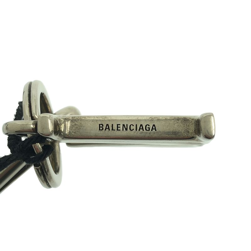 Balenciaga Initial Logo Charm Key Holder - Silver