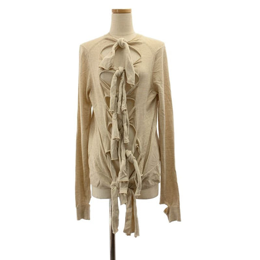 Celine - Phoebe Period Wool Silk Blend Back Bow Knit - L - Beige - Women's