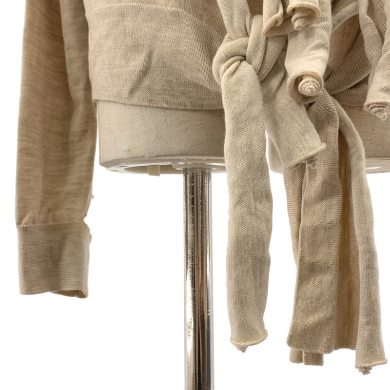 Celine - Phoebe Period Wool Silk Blend Back Bow Knit - L - Beige - Women's