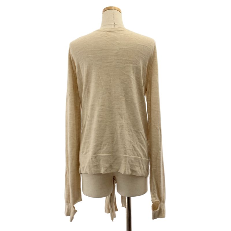 Celine - Phoebe Period Wool Silk Blend Back Bow Knit - L - Beige - Women's