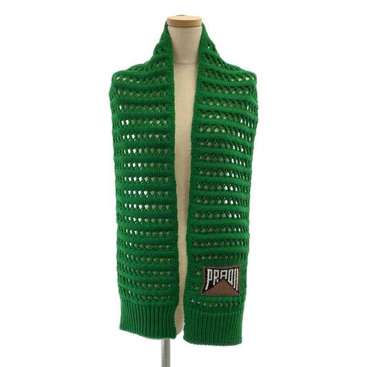 Prada - Logo Ribbed Long Scarf - Green - Women