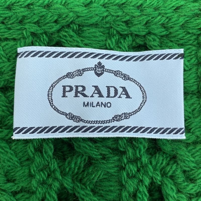 Prada - Logo Ribbed Long Scarf - Green - Women