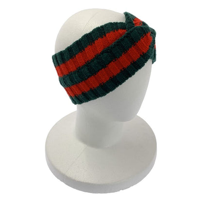 Gucci | Sherry Line Cross Knit Headband Unisex | M(57) | Bordeaux Green | Men's