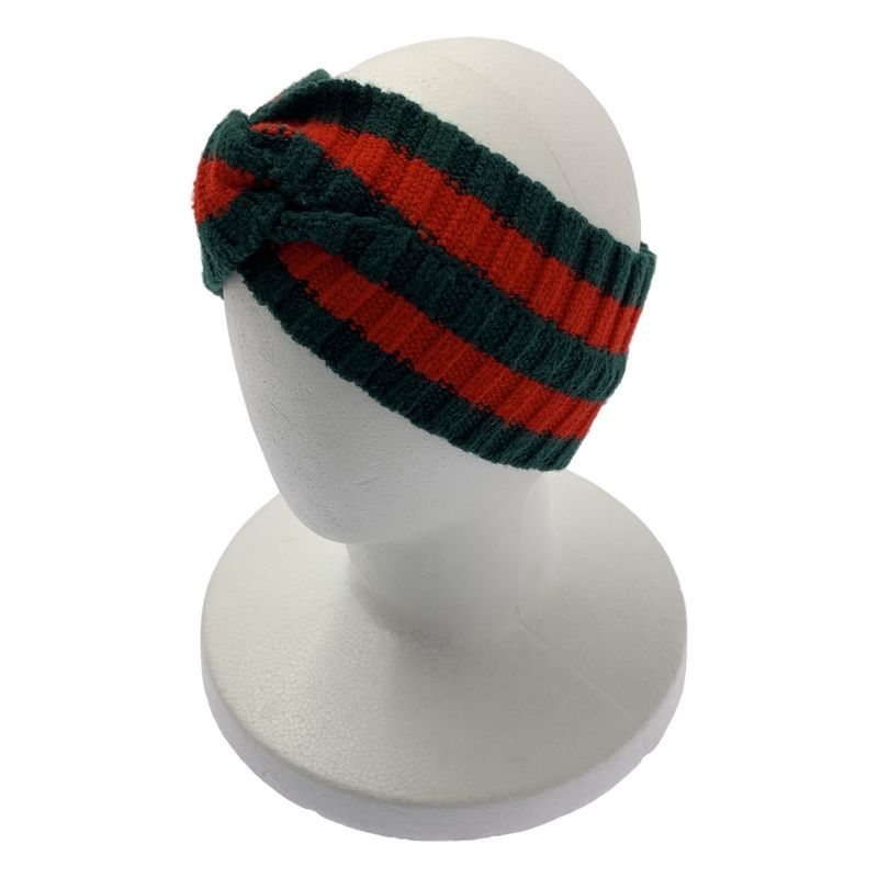 Gucci | Sherry Line Cross Knit Headband Unisex | M(57) | Bordeaux Green | Men's
