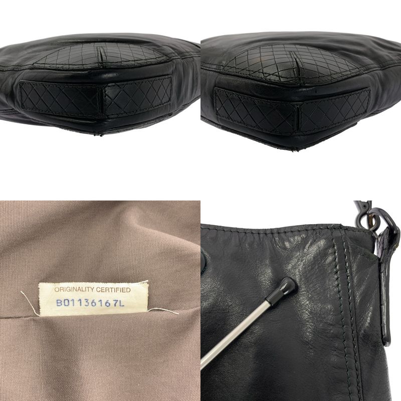 Bottega Veneta Scolpito Leather Shoulder Bag - Black - Men's