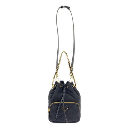 Prada Renylon 2WAY Quilted Shoulder Bag 1bh038 - Black Gold - Women