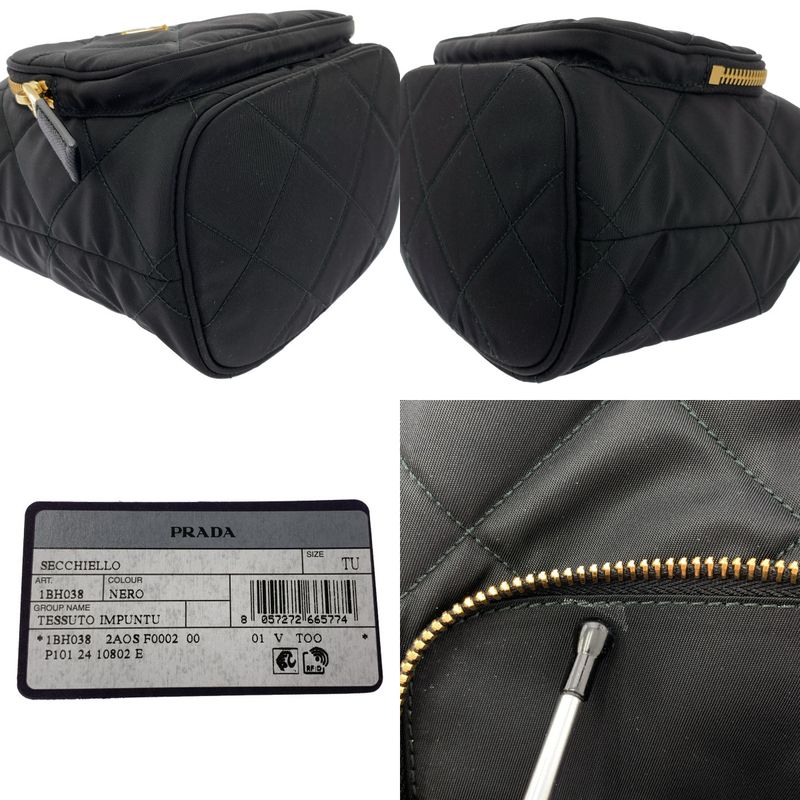 Prada Renylon 2WAY Quilted Shoulder Bag 1bh038 - Black Gold - Women