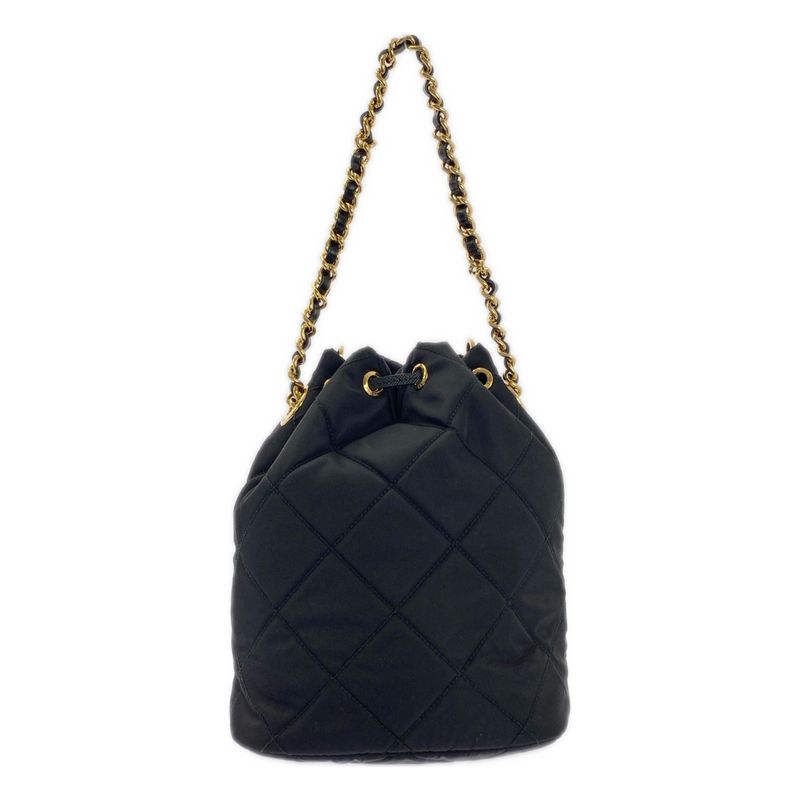 Prada Renylon 2WAY Quilted Shoulder Bag 1bh038 - Black Gold - Women