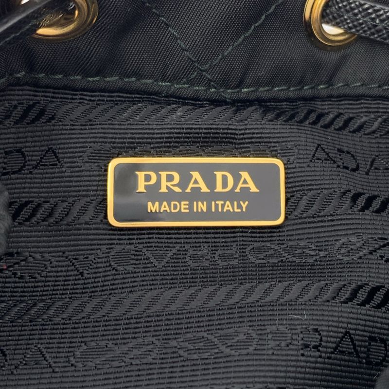 Prada Renylon 2WAY Quilted Shoulder Bag 1bh038 - Black Gold - Women