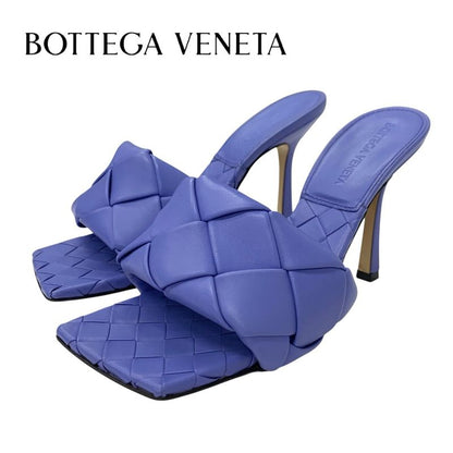Bottega Veneta Lido Sandals Shoes Leather Purple Intrecciato Mules