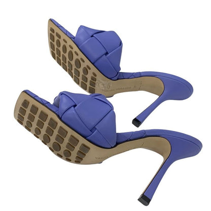 Bottega Veneta Lido Sandals Shoes Leather Purple Intrecciato Mules