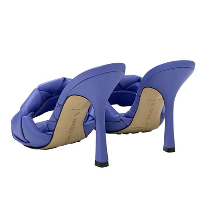 Bottega Veneta Lido Sandals Shoes Leather Purple Intrecciato Mules