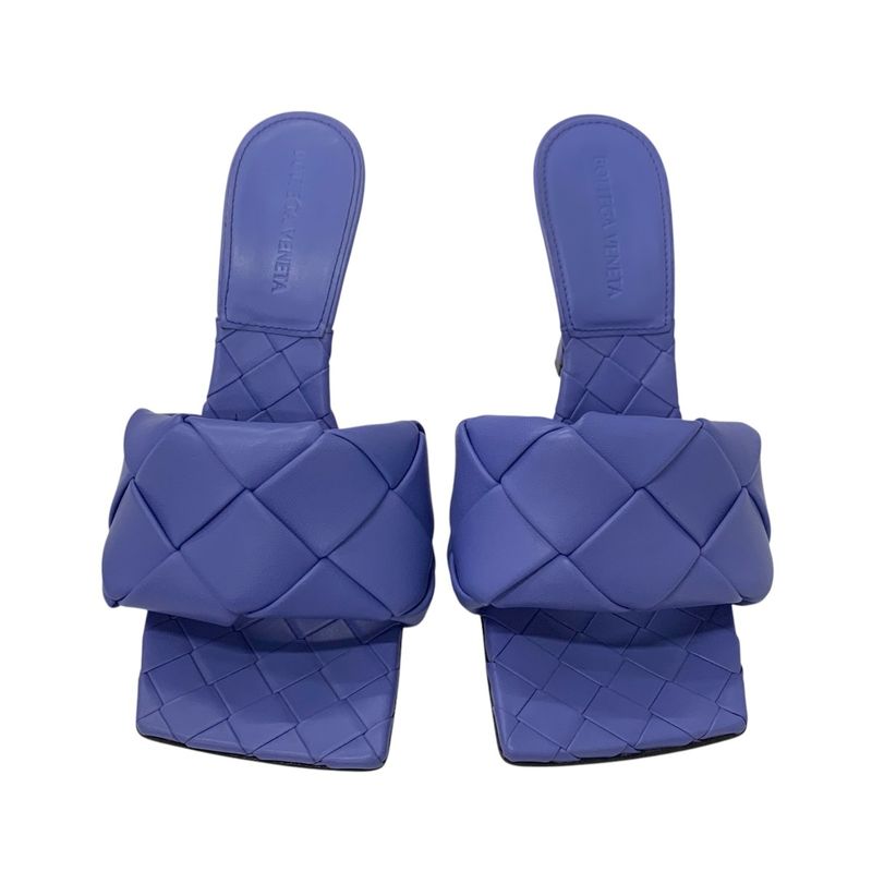 Bottega Veneta Lido Sandals Shoes Leather Purple Intrecciato Mules