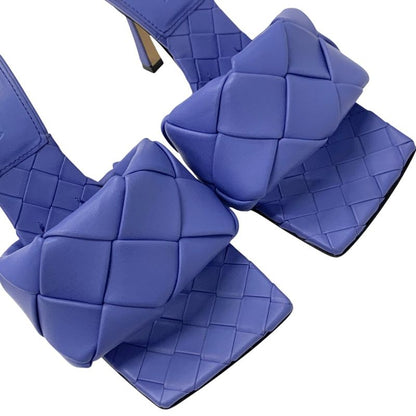Bottega Veneta Lido Sandals Shoes Leather Purple Intrecciato Mules